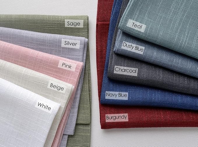 MIUCO Semi Sheer Curtains Poly Linen Textured Solid Grommet Curtains 84 Inches Long for Nursery 2 Panels (2 x 37 Wide x 84" Long) Silver