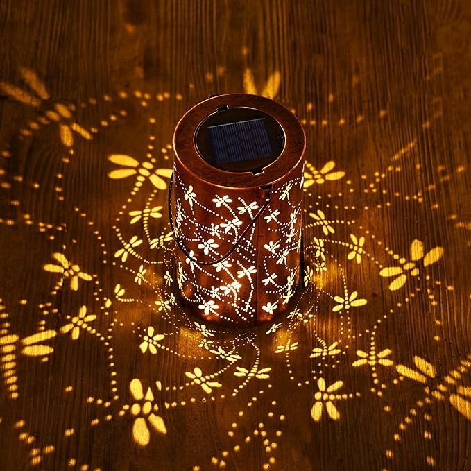 Solar Lanterns Outdoor Waterproof, Dragonfly Birthday Gifts for Women Men, Hanging Solar Lantern for Yard, Patio, Porch, Backyard, Landscape, Garden Decor