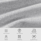 Macochico Pinch Pleated Blackout Linen Curtains 96 Inches Long 100% Light Blocking Burlap Curtains for Bedroom Living Room Thermal Window Panels with Tieback 72”Wx96”L Silver Grey 1 Panel