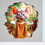 3D Mouse Sticker - Shower - Mousehole Wall Sticker Decal - Removable Bathroom Decor - Kids Room - Peel & Stick - Whimsical Home Decor - MICESTERPIECE
