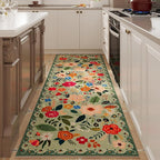 Runner Rug for Hallways Kitchen Rug Non Slip 2'x 6' Washable Rugs with Rubber Backing Soft Floral Carpet Runner for Hallways, Kitchen, Laundry, Bedroom, Bathroom(Green)