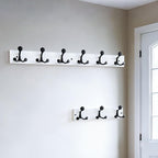 SKOLOO 36-Inch White Wood Coat Rack Wall Mount with 6 Triple Hooks - Ideal for Family Entrances, Classrooms, and Pet Supplies Storage - Perfect Coat Hooks for Wall