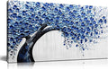 Large Wall Art for Living Room Bedroom Home Office Blue Tree of Life Wall Art Floral Picture Framed Wall Decor Modern Canvas Prints 20x40 In