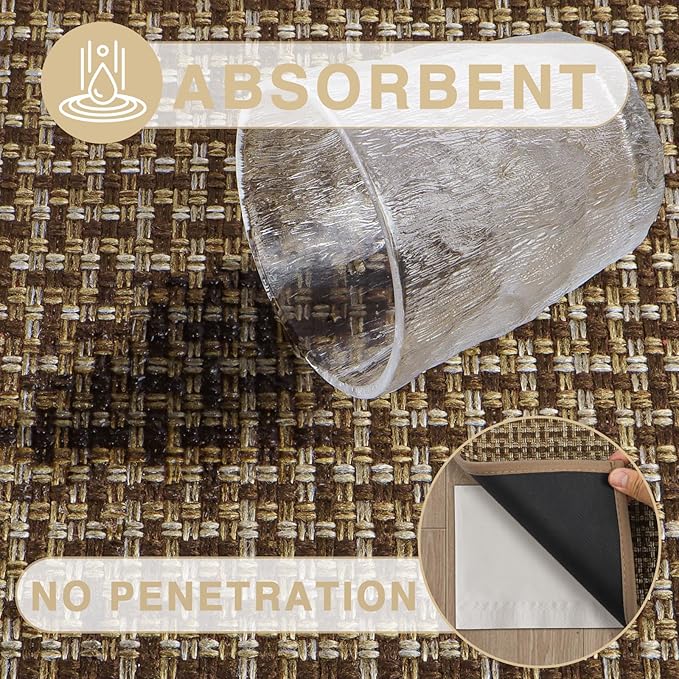 LEKEEPGO Door Mat Indoor Entrance 36"x59", Absorbent Indoor Door Mat Large, Non Slip Rubber Backing Inside Door Mats, Washable Floor Mat, Low-Profile Doormat for Front Door, Entryway, Entrance, Brown