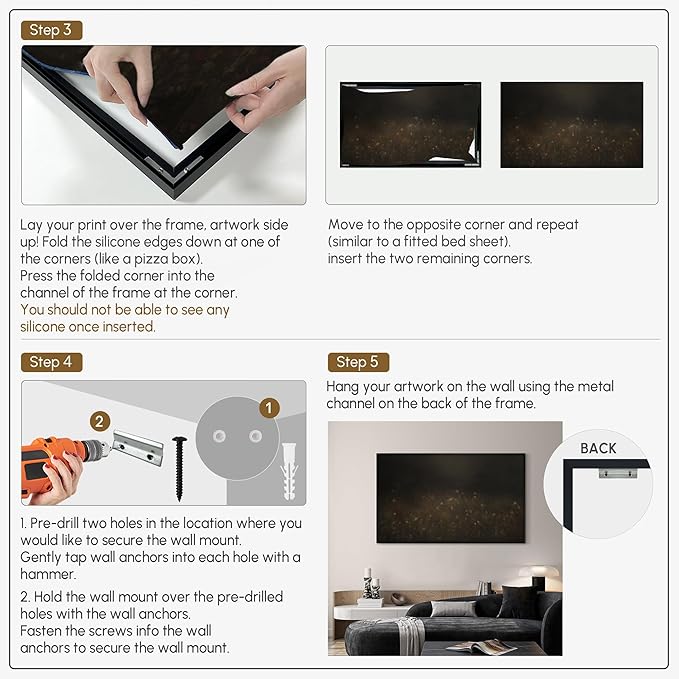 SIGNWIN 36"x60" Extra Large Framed Wall Art Dark Floral Meadow Moody Wildflower Field in Deep Earthy Tones Illustration for Home Living Room Bedroom Decor (Frame Assembly Required)