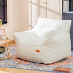 Bean Bag Chair for Adults, Comfy Tufted Bean Bag Chair Sofa with Armrests, Lazy Beanbag Chair with Foam Filler Stuffed Bean Bag Couch Sofa for Reading in Bedroom, Living Room and Dorms