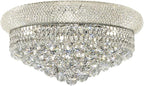 9-Light Crystal Flush Mount Chandelier Ceiling Light Fixture for Living Room Dining Room Bedroom Foyer Entryway Hallway Closet Bathroom (Chrome D22)