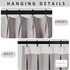 Macochico 52”Wx96”L 100% Blackout Curtains for Bedroom Living Room Nursery Browish Grey Pinch Pleated Linen Curtains Farmhouse Burlap Drapes Thermal Window Panels with Hooks and Tieback 1 Panel