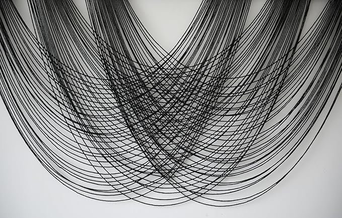 Flber Macrame Wall Hanging Black 59.00" W x 31.00" L Boho Wall Decor Large Boho Yarn Tapestry Living Room Bedroom Home Wall Décor
