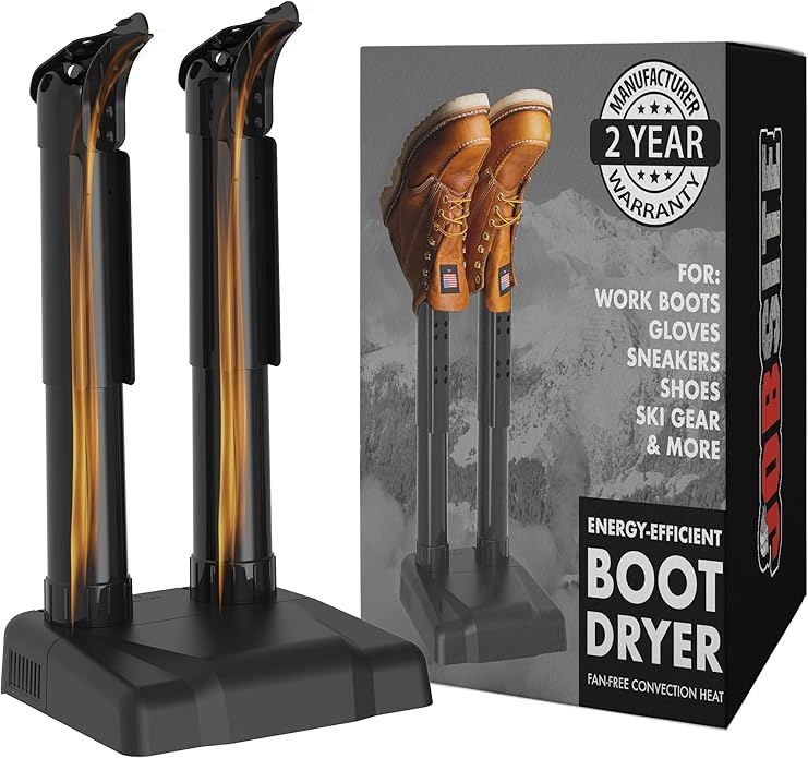 JobSite Boot Dryer - Silent Shoe Dryer & Warmer For Work Boots, Gloves & Shoes - Fanless Convection Dry - Helps Reduce Odor