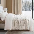 Ultra Soft Luxury Fluffy Mink Faux Fur Throw Blanket, Thick Warm Fall Winter Blankets for Bed, Couch, Cozy Plush Reversible Blanket for Chair, Sofa (Tipped Champagne Ivory, 50"x60")