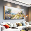 ZUITINGHUA Large Wood Framed Wall Decor For Living Room Canvas Wall Art For Office Modern Wall Decorations For Bedroom Country Road Landscape Painting Farmhouse Pictures Artwork Home Decor 24x48 In