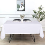 sancua Rectangle Tablecloth - 90 x 156 Inch - Water Resistant Spill Proof Washable Polyester Table Cloth, Decorative Fabric Table Cover for Dining Tables, Buffet Parties and Camping, White