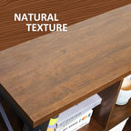 8 Cube Storage Organizer Bookshelf - Industrial Brown Walnut 63"