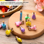 140 Pcs Mini Glass Bottles with Cork Stoppers Tiny Wishing Potion Bottles, 14 Shapes, Small Spell Apothecary Jar Vials Witchcraft Drifting Jar for Wedding Halloween Party Arts DIY Crafts