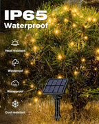 1 Pack Solar Fairy Lights for Outside Waterproof, 49FT/15M 150LED Solar String Lights Outdoor 8 Modes Solar Twinkle Lights for Garden Yard Christmas Tree Wedding Party Decor, Warm White