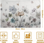 Flower Placemats Set of 4 Brown Cream Grey Poppy Flowers Table Mats Watercolor Rustic Vintage Floral Place Mat Farmhouse Linen Fabric Placemat for Party Kitchen Dining Outdoor Indoor Decor 12x18 Inch