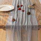 Cheesecloth Table Runner Dusty Blue Gauze Rustic Cheese Cloth Table Runner 120 Inch 10 FT for Wedding Baby Bridal Shower Birthday Engagement Party Long Sheer Boho Home Decorations