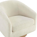 CHITA Swivel Accent Chair, FSC Certified Upholstered Fabric Barrel Chair for Living Room, Fully Assembled, Cream