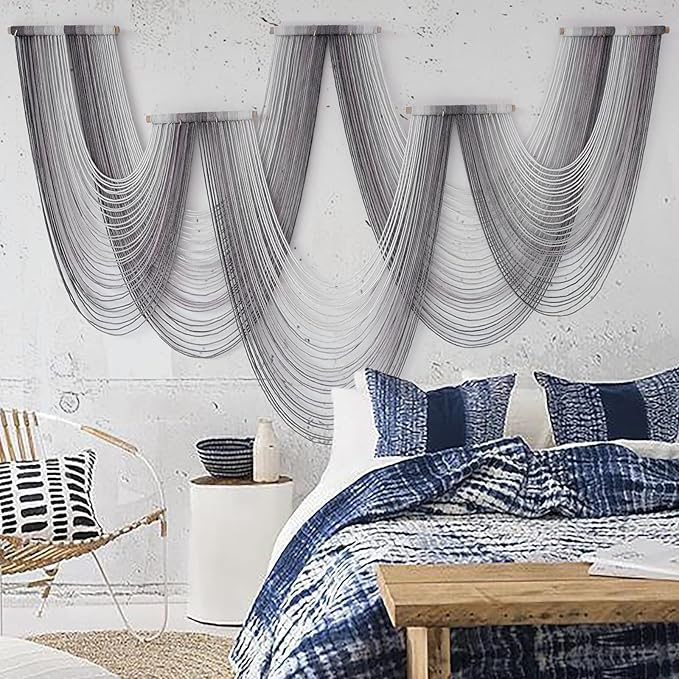 IOWER Large Macrame Wall Hanging Boho Wall Art Handmade Home Decor Dip-Dyed Macrame Wall Decor Wall Art Craftsmanship Fiber Art Boho Chic Wall Decor Modern For Bedroom Livingroom Backdrop