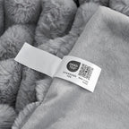 Cozy Bliss Faux Fur Throw Blanket for Couch, Cozy Warm Plush Striped Blanket for Sofa Bedroom Living Room,50 * 60 Inches Grey
