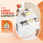 WLIVE White Wood Dresser for Bedroom with 4 Drawers, Tall Chest of Drawers with Sturdy Metal Frame for Living Room, Hallway, Closet