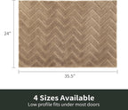 Stiio Dirt Trapper Door Mat 24x35.5 Inches, Front Doormat Indoor Outdoor Entrance Low Pile, All-Season, All-Weather Absorbent Entry Rug, Washable Non Slip Rug for Entryway, Brown