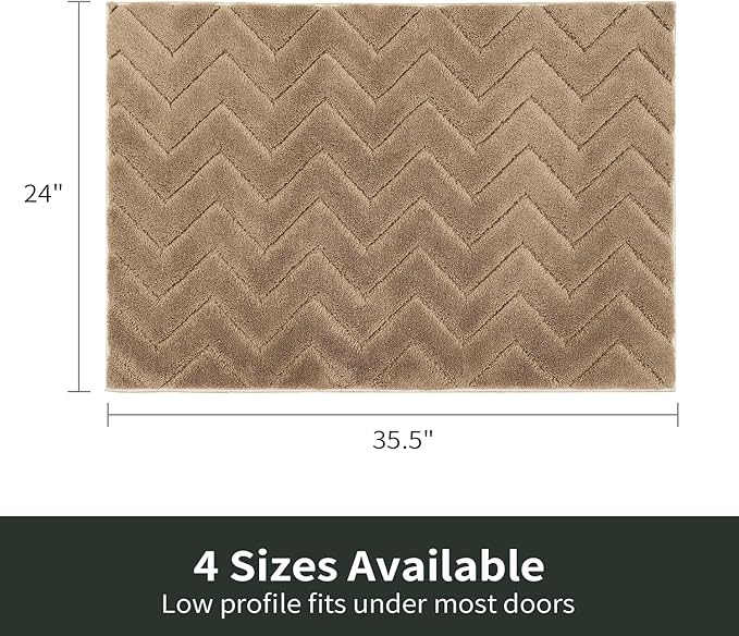 Stiio Dirt Trapper Door Mat 24x35.5 Inches, Front Doormat Indoor Outdoor Entrance Low Pile, All-Season, All-Weather Absorbent Entry Rug, Washable Non Slip Rug for Entryway, Brown