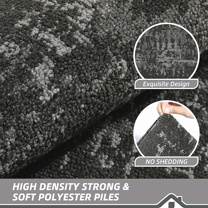 BEQHAUSE Dirt Trapper Door Mat 32"x48" Non-Slip Door Mats Washable Entryway Rugs Stain Resistant Doormat Absorbent Welcome Floor Mat for Front Back Door, Muddy Wet Shoes & Paws,Dark Grey