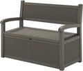 70 Gallon Storage Bench Deck Box for Patio Furniture with Armrest Bench Outdoor Storage