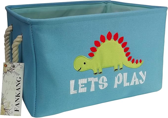 FANKANG Rectangular Laundry Basket Nursery Storage Fabric Storage Bin Storage Hamper,Gift Baskets (Single Dinosaur)
