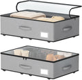 Under Bed Storage with Wheels, No Assemble Required 7.5 inches height Under Bed Storage bins,Large capacity Rolling Under bed Shoe Storage containers，dorm under bed storage drawers
