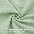 decorUhome Chenille Soft Throw Pillow Covers 26x26 Set of 2, Farmhouse Velvet Neutral Decorative Euro Pillow Covers with Stitched Edge for Couch Sofa Bed Home Decor, Sage Green