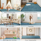 Baby Play Mat 1.2" Thick Memory Foam Nursery Rug Area Rug, 6’7” X 6’7” Yoga Mat Playmat Crawling Mat for Baby,Toddlers, Infants, Kids,Floor Mat Tatami Mat for Living Room with Non-Slip(Green)