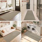 BEQHAUSE Dirt Trapper Door Mat 24" x 60", Doormat Non-Slip Entryway Rugs Washable, Dog Door Mat Stain Resistant and Absorbent Welcome Floor Mat for Front Back Door, Muddy Wet Shoes & Paws, Beige