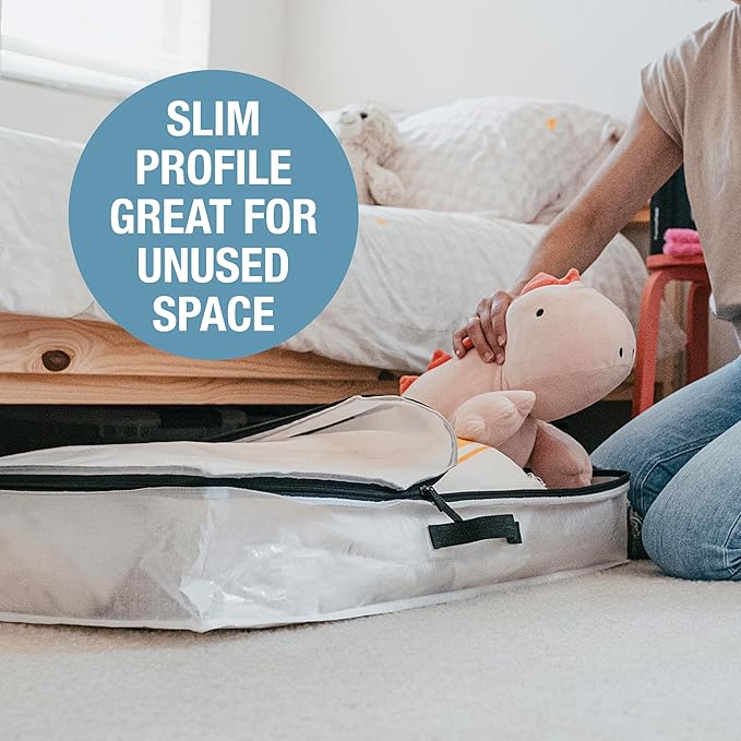 CleverMade Under Bed Storage Bag - Collapsible Storage for Shoes and Clothes Easy Use - Heavy Duty Utility Bag Home
