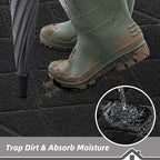 BEQHAUSE Dirt Trapper Door Mat 36" x 60", Doormat Non-Slip Entryway Rugs Washable, Dog Door Mat Stain Resistant and Absorbent Welcome Floor Mat for Front Back Door, Muddy Wet Shoes & Paws, Black