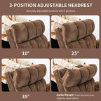 Oversized Power Lift Recliner Chair with Adjustable Headrest for Elderly,Dual Motor Lay Flat Recliner Chair with USB Port,Type C,Big and Tall Recliner with Massage and Heat,Cup Holders,Storebox,Brown