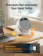 Dreo Space Heater 1500W, 60° Adjustable Tilt, 10.5ft/s Portable Electric Heaters for Indoor Use with Thermostat, 8 Safety Protections, 3 Modes, Remote, Quiet Desk Heater for Bedroom, Office, White