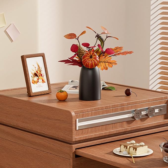 Autumn Artificial Potted Plant Decorations, Maple Leaves, Pinecones, Pumpkins with Black Ceramic Vase for Home,Thankgiving Table Decoration