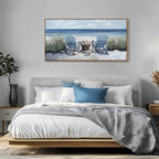 HGUAOA Coastal Wall Art - Large Landscape Wall Pictures for Living Room, Bedroom Pictures, Ocean Beach Artwork, Blue Wall Art, Above Bed Decor, Coastal Landscape Wall Decor,Framed Beach Pinting
