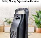 Comfort Zone Oscillating Digital Tower Heater with Remote Control for Indoor Use, Adjustable Thermostat, Timer, Overheat Protection, Tip-Over Switch, Ideal for Home, Bedroom, & Office, HT1206-GRY