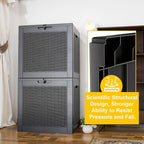 30 Gallon Wicker Pattern Resin Deck Box, Lockable Patio Outdoor Storage Box for Furniture, Garden Tools and Tools Storage, Waterproof Outside Storage Box - Black Rattan