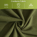 80.3" Convertible Sleeper Sofa Bed with Cylindrical Pillow, Corduroy Folding Mattress Couch with Fixed-Shape Frame, Modular Floor Sofa Lounge Couch for Living Room Bedroom Lounge, Green
