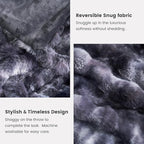 Cozy Bliss Faux Fur Throw Blanket for Couch, Fuzzy Soft Plush Thick Bubble Blanket for Sofa Bedroom Living Room, 108 * 90 Inches Tie Dye Black