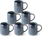 GBHOME Large Coffee Mugs Set of 6, 18oz Handmade Ceramic Coffee Mugs Set with Gradient color for Latte/Tea/Beer/Hot Cocoa, Dishwasher & Microwave Safe,