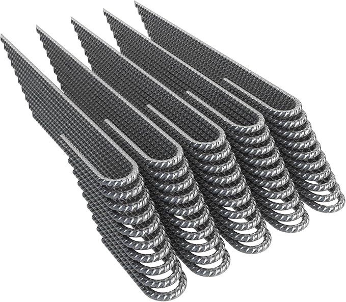 Vodaland Rebar Stakes J Hook Extra Heavy Duty 1/4 inch Coated Steel Ground Anchors with Chisel Point End (50)