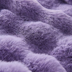 Lotus Karen Faux Fur Throw Blanket Purple - Big Bubble Rabbit Fluff King Blankets for The Bed,Softest Fluffy Fuzzy Cozy Blanket,Thick Furry Plush Shaggy Warm Blankets for Women,108x90 Inches