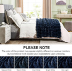 DREAMNINE Large Soft Thick Fuzzy Bubble Faux Rabbit Fur Blanket Full Size 70" x 80",Double Sided Comfy Plush Warm Shaggy Fluffy Blankets, Luxury Big Cozy Cute Textured Furry Blanket for Bed, Navy Blue