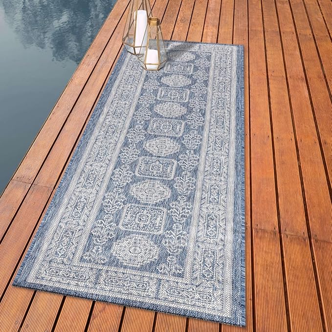 Keen Home Design Terrace Outdoor Runner Rug - 2x10 Washable Indoor/Outdoor Rug for Patio, Kitchen, Balcony, Beach, Garden, Deck and Porch, Size: 2'2"x9'11"